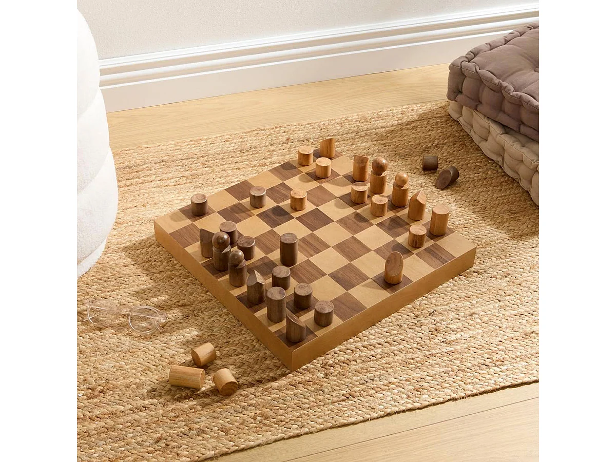 Jeu d'Échecs en Bois "Micka" 40cm Marron