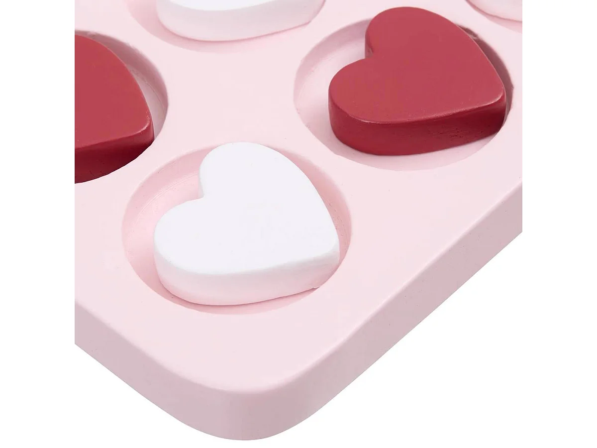 Jeu de Morpion Déco "Love" 18cm Rose