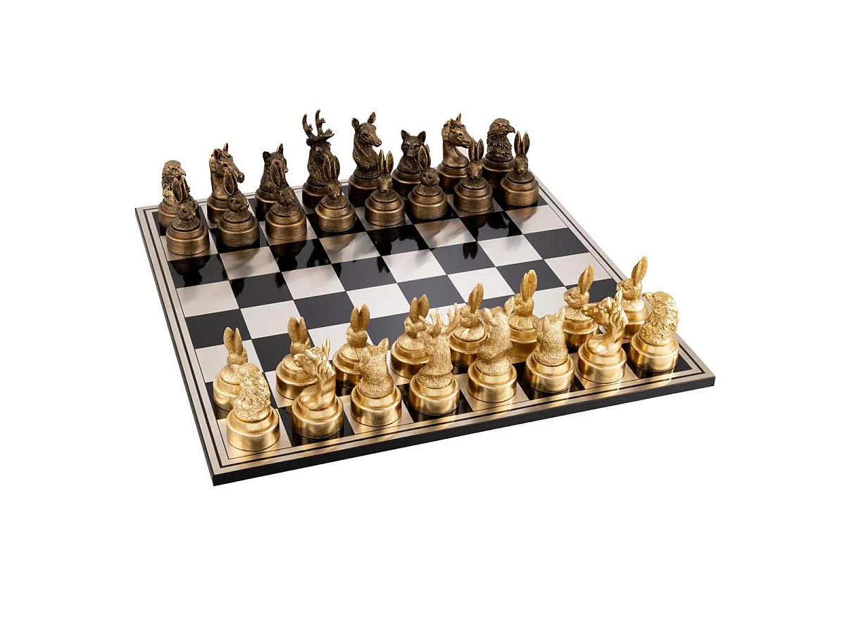 Jeu d'Échecs Design "Animaux" 60cm Multicolore