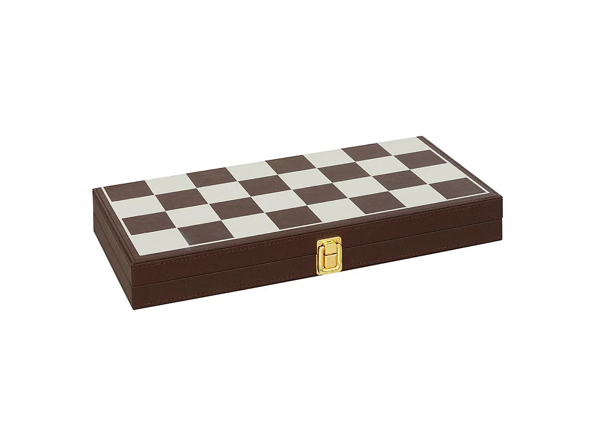 Jeu de Backgammon & d'Échec "Jule" 40cm Marron