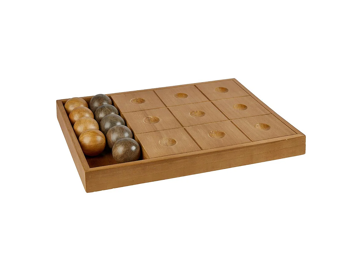 Jeu de Morpion Déco en Bois "Jehan" 40cm Naturel