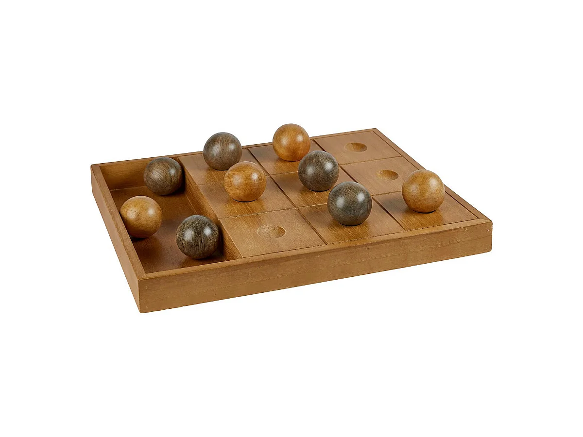 Jeu de Morpion Déco en Bois "Jehan" 40cm Naturel