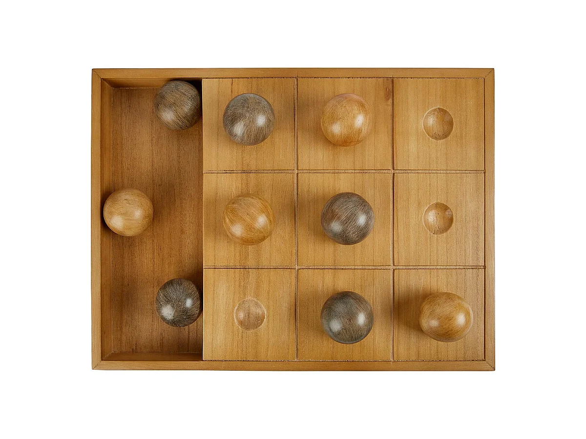 Jeu de Morpion Déco en Bois "Jehan" 40cm Naturel