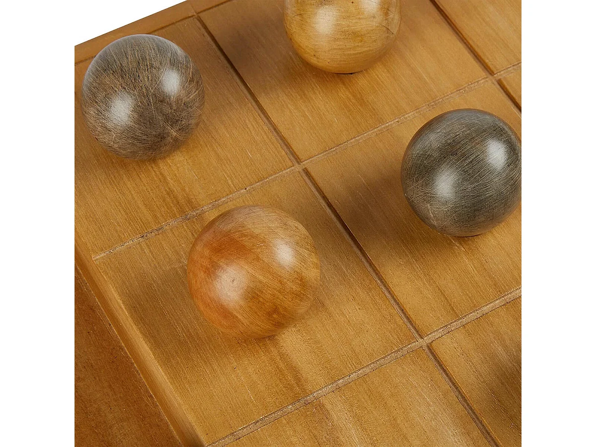 Jeu de Morpion Déco en Bois "Jehan" 40cm Naturel