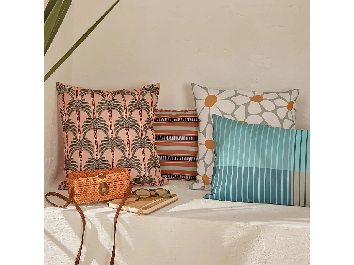 Housse de Coussin Extérieur "Albin" 40x40cm Beige Lin