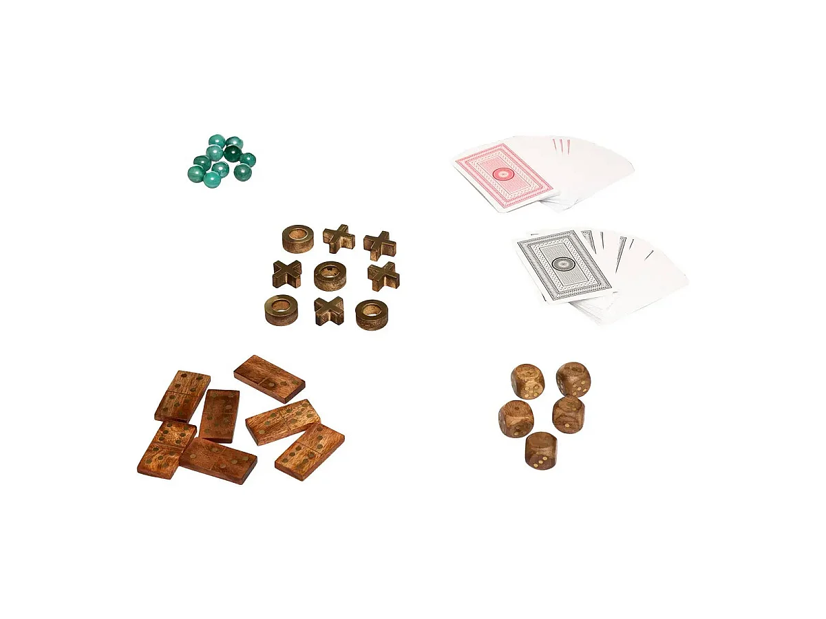 Plateau Multi-Jeux en Bois Déco "Ines" 23cm Marron