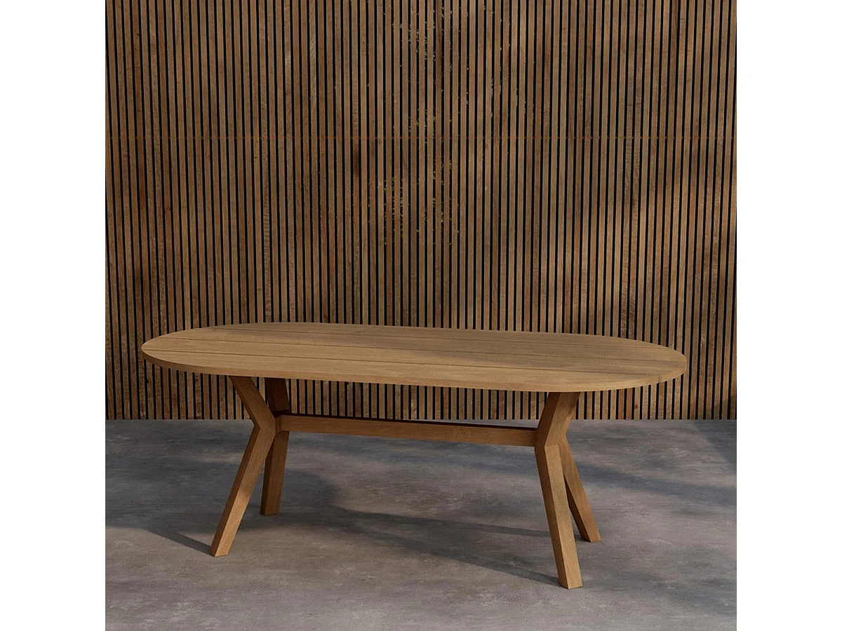 Table de Jardin Ovale en Teck "Kenya" 200cm Naturel