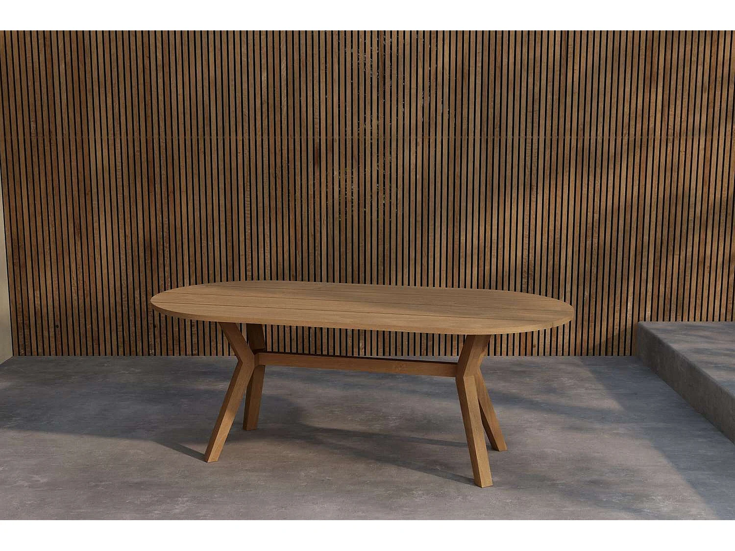 Table de Jardin Ovale en Teck "Kenya" 200cm Naturel