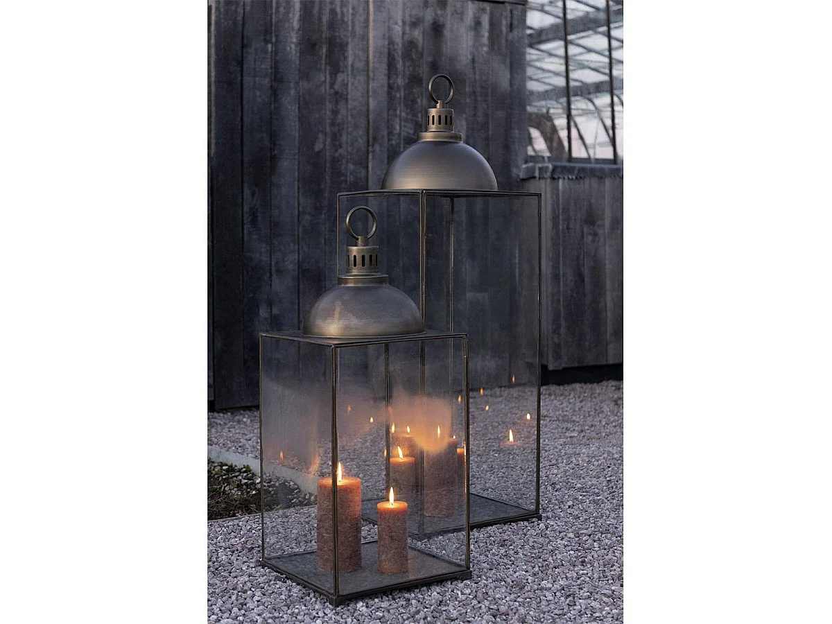 Lanterne Design en Verre "Hagrid" 85cm Bronze