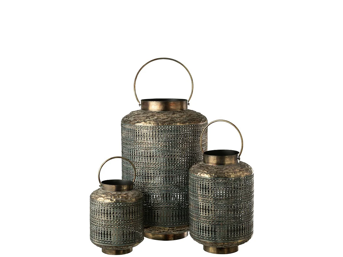 Lanterne Cylindrique en Métal "Antique" 44cm Bronze