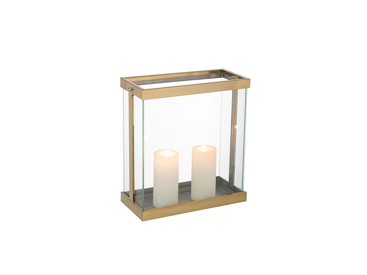 Lanterne en Verre "Enma" 35cm Or