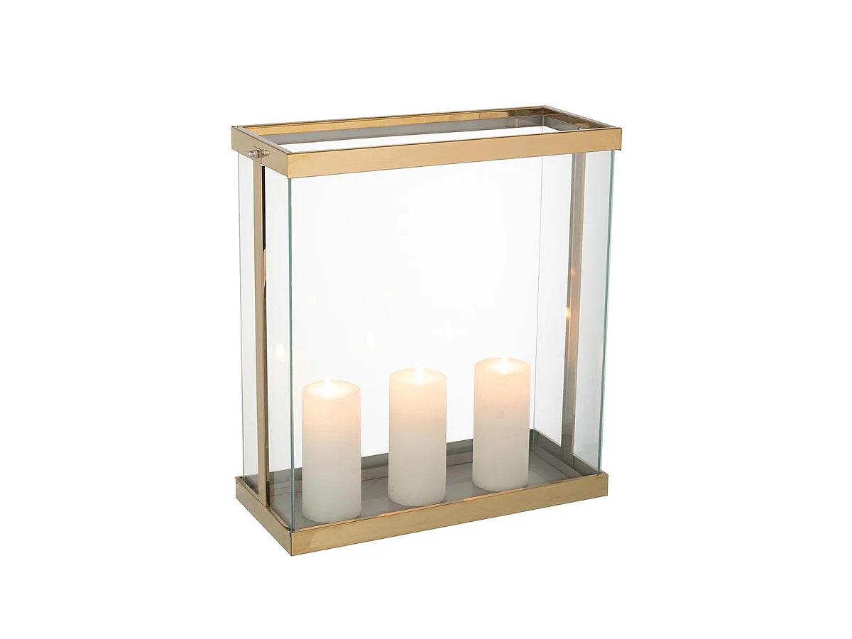 Lanterne en Verre "Enma" 45cm Or