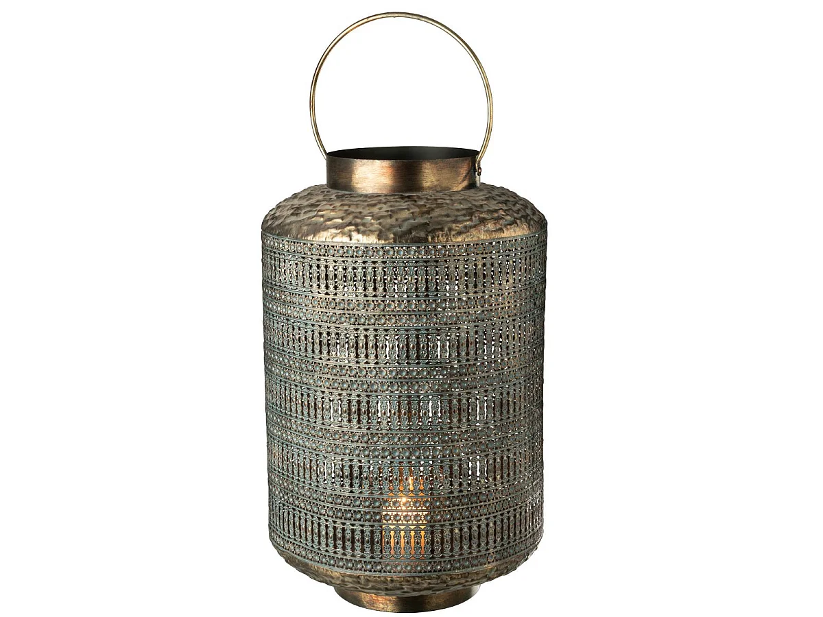 Lanterne Cylindrique en Métal "Antique" 65cm Bronze