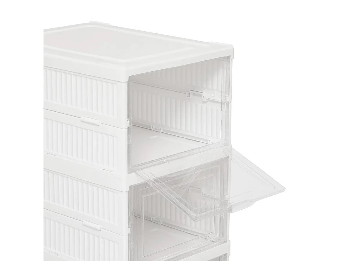 Range-Chaussures 6 Paires "Fold'n" 108cm Blanc