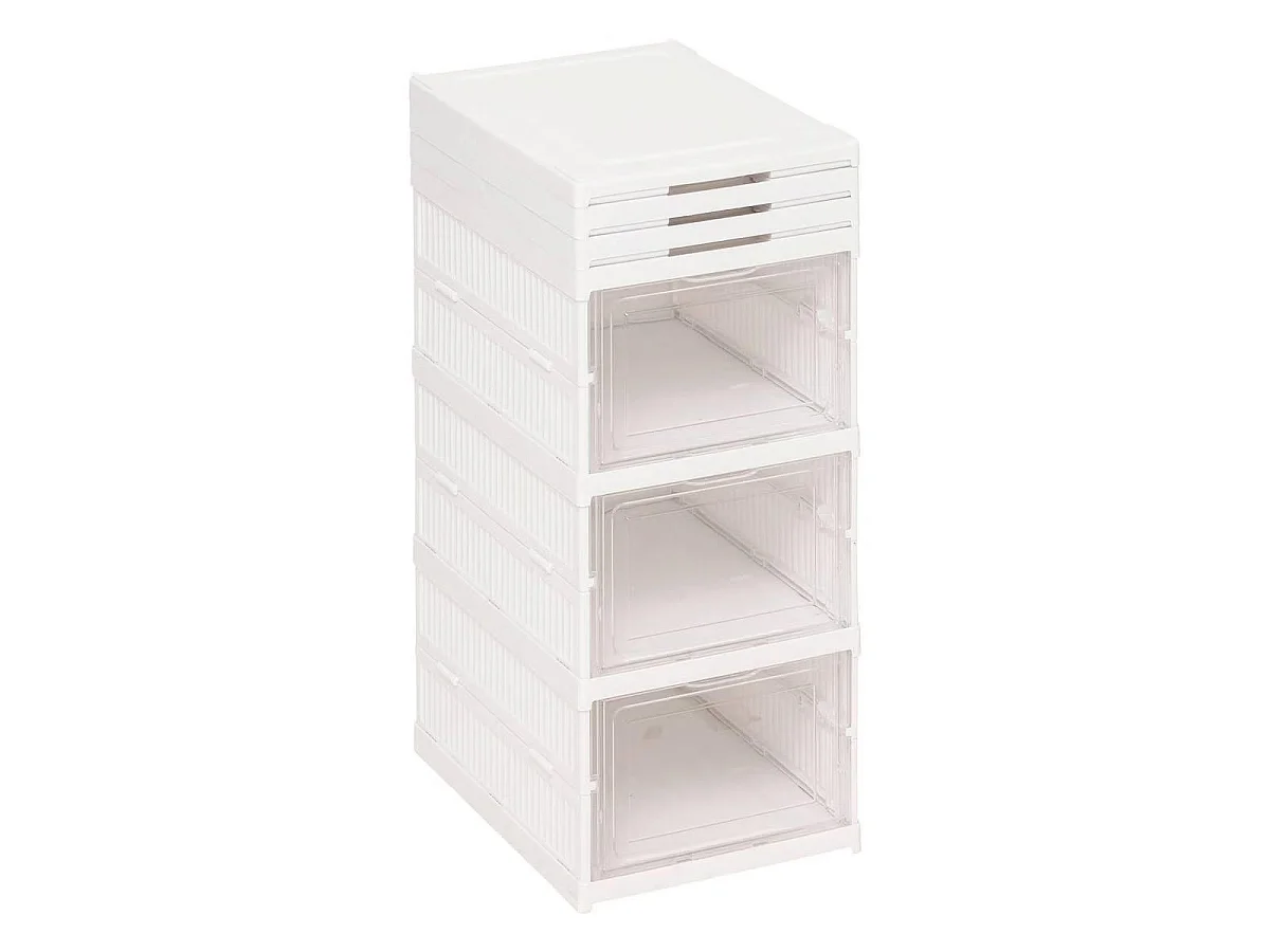 Range-Chaussures 6 Paires "Fold'n" 108cm Blanc