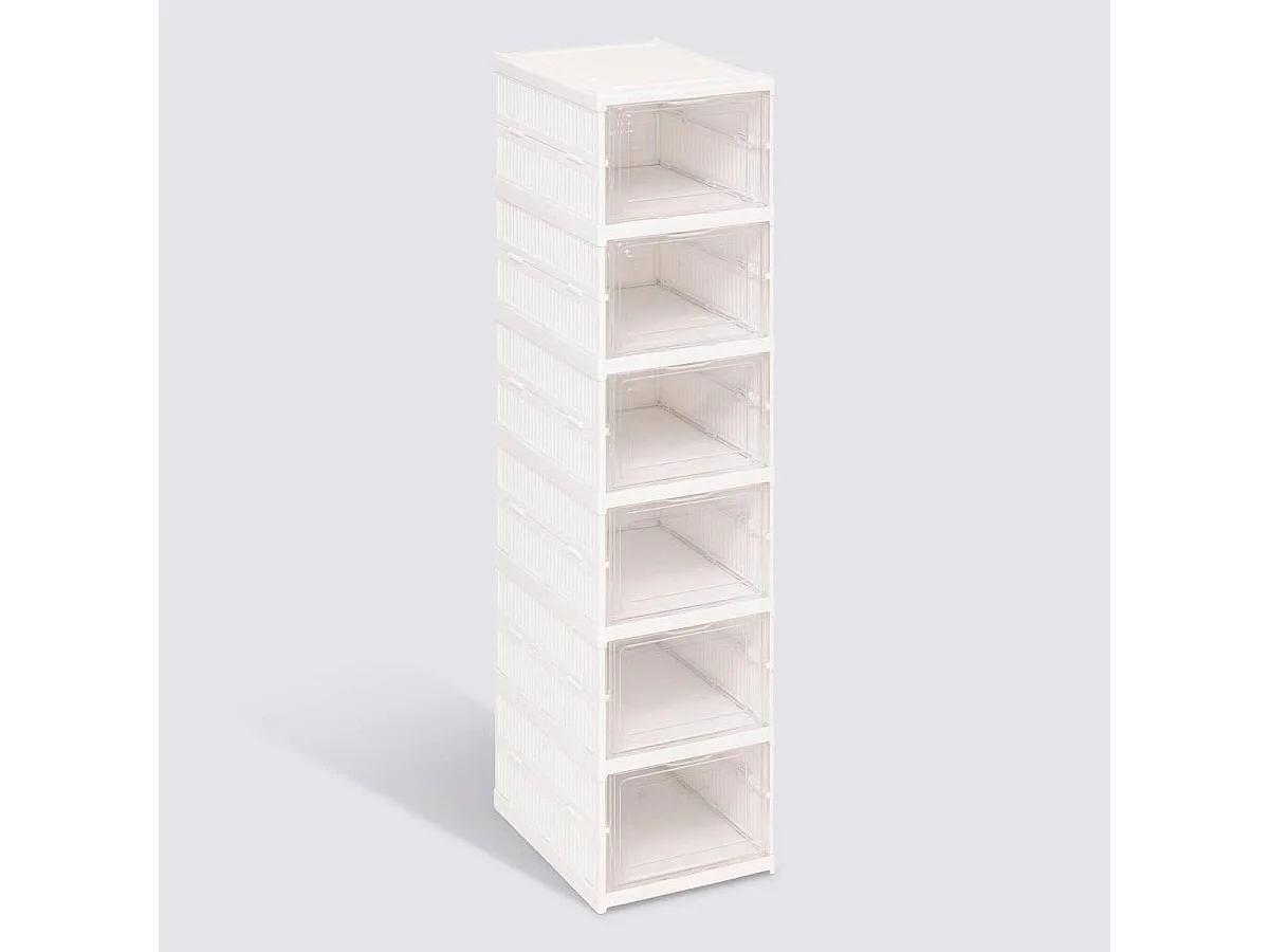 Range-Chaussures 6 Paires "Fold'n" 108cm Blanc