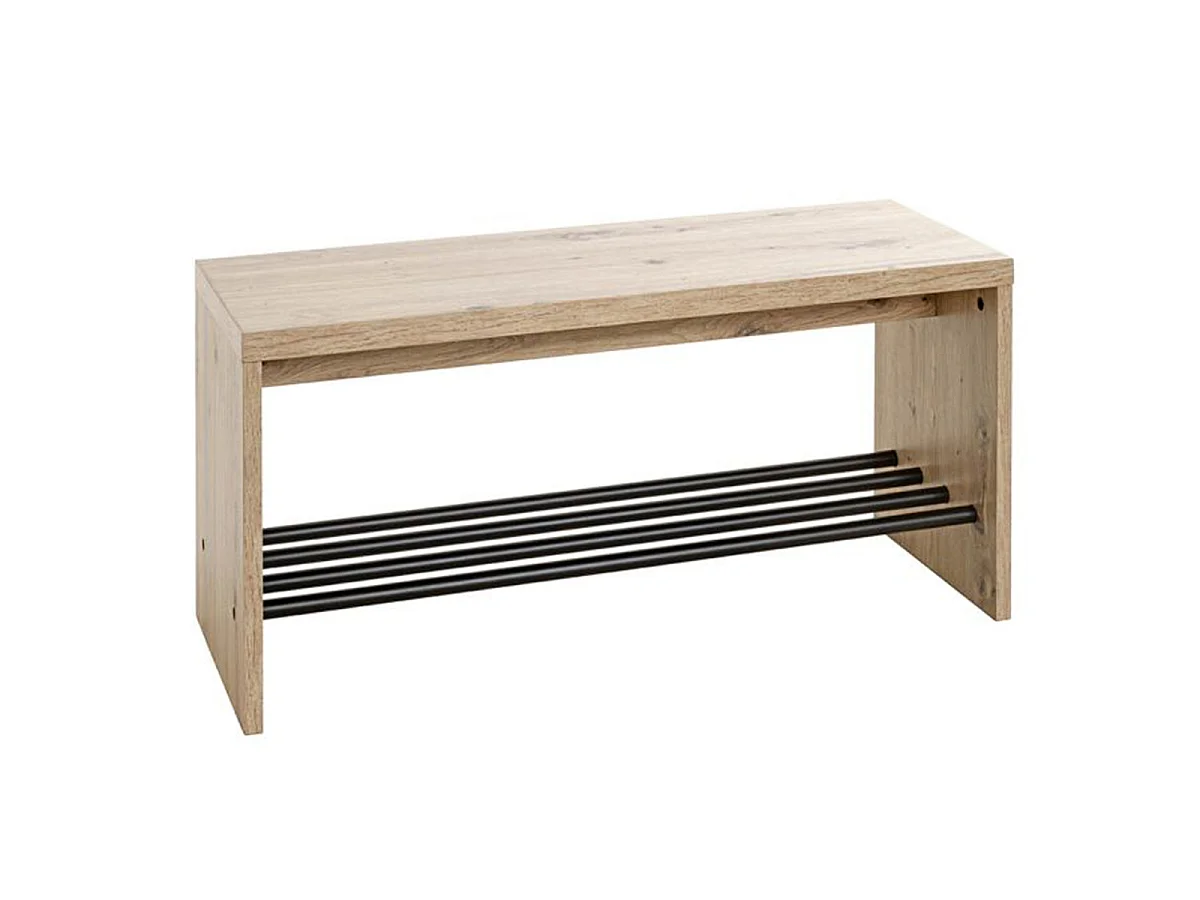 Meuble à Chaussures & Banc "Miranda" 80cm Chêne & Noir