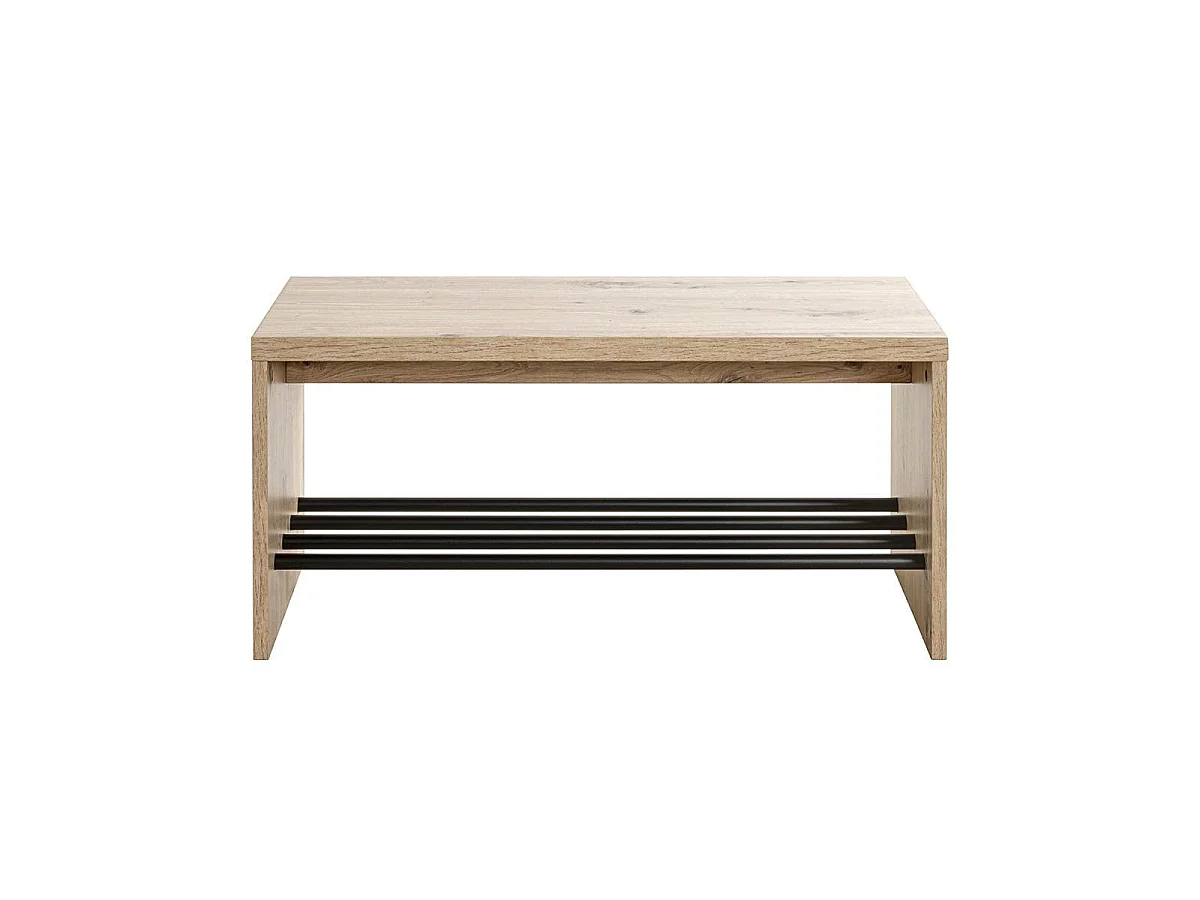 Meuble à Chaussures & Banc "Miranda" 80cm Chêne & Noir