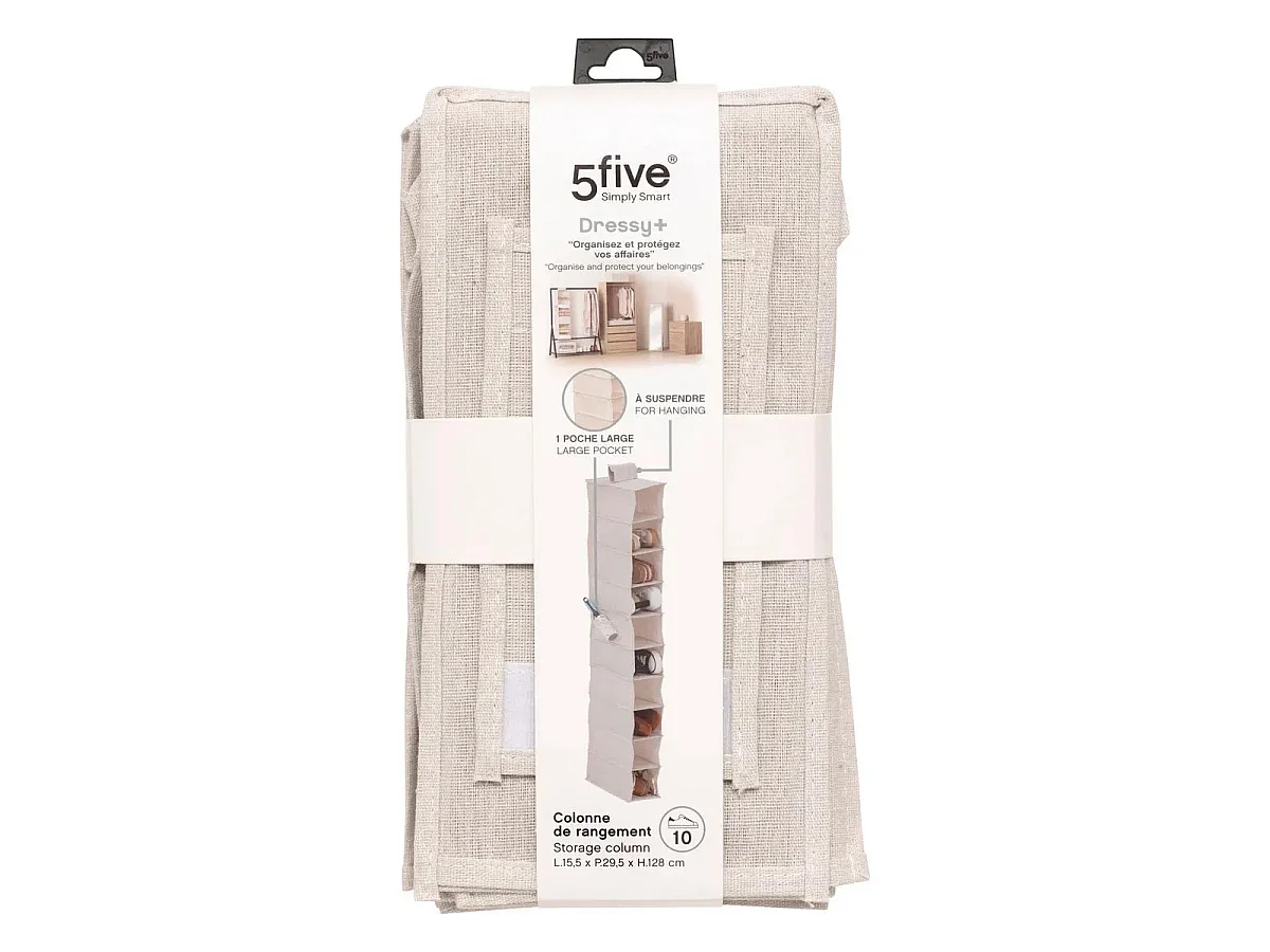 Range-Chaussures 10 Cases "Dressy" 128cm Beige