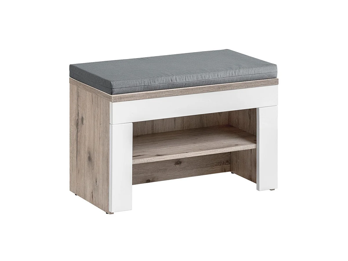 Meuble à Chaussures Bois avec Coussin "Gustavo" 60cm Naturel