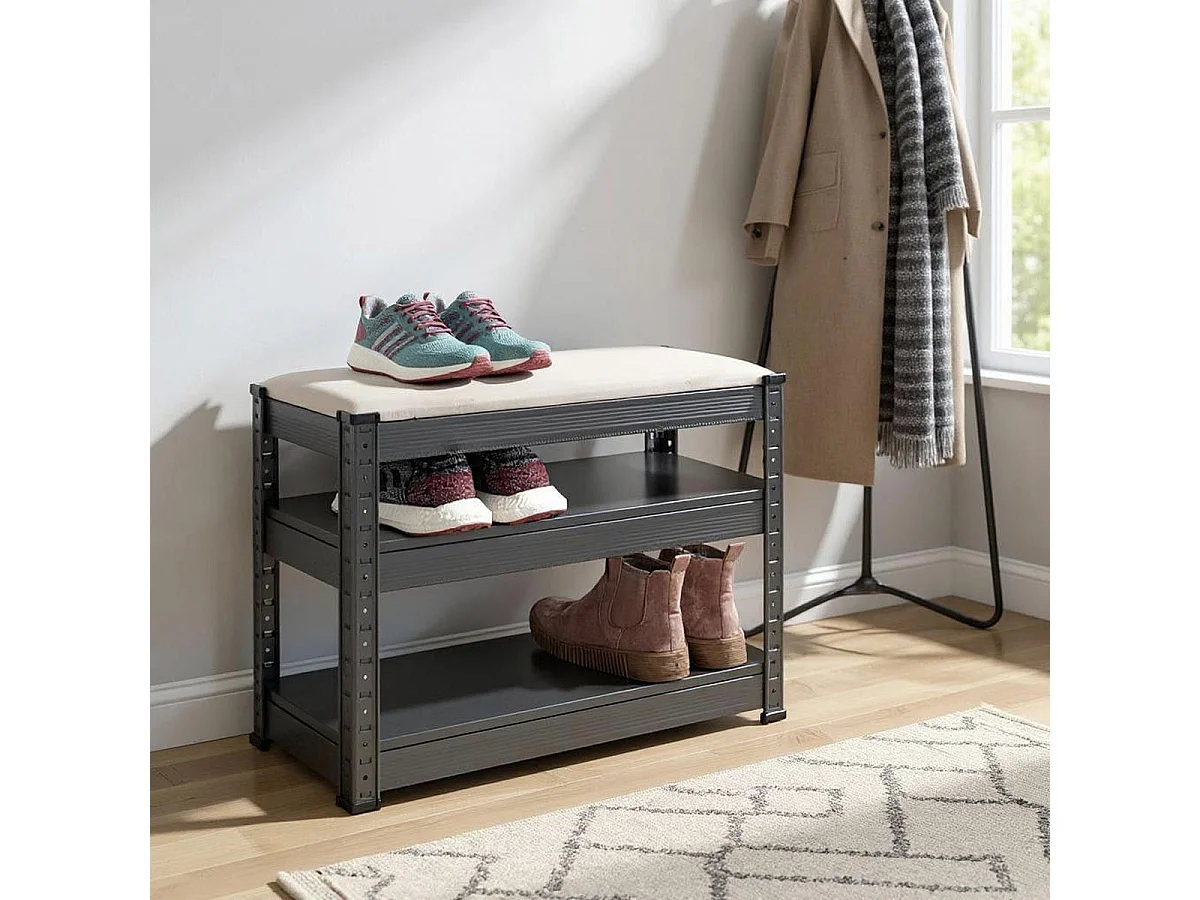 Banc Rangement à Chaussures "Oris" 60cm Anthracite