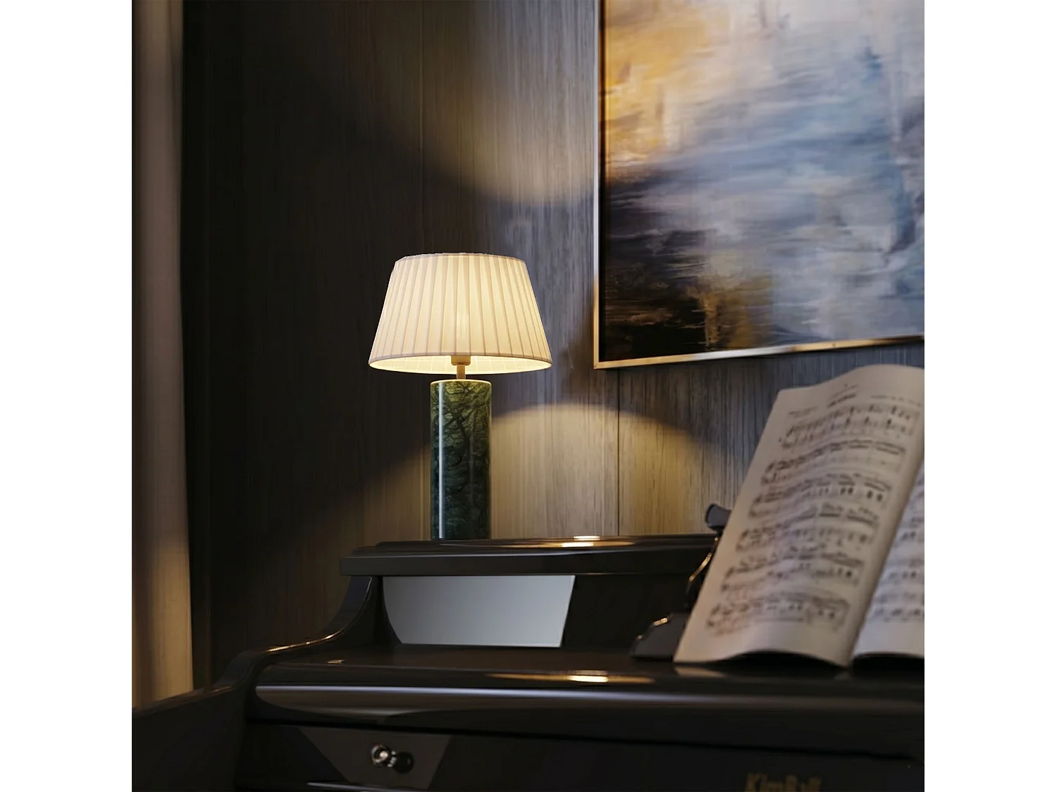 Lampe de table intérieur STILOS GREEN MARBLE H32,5cm