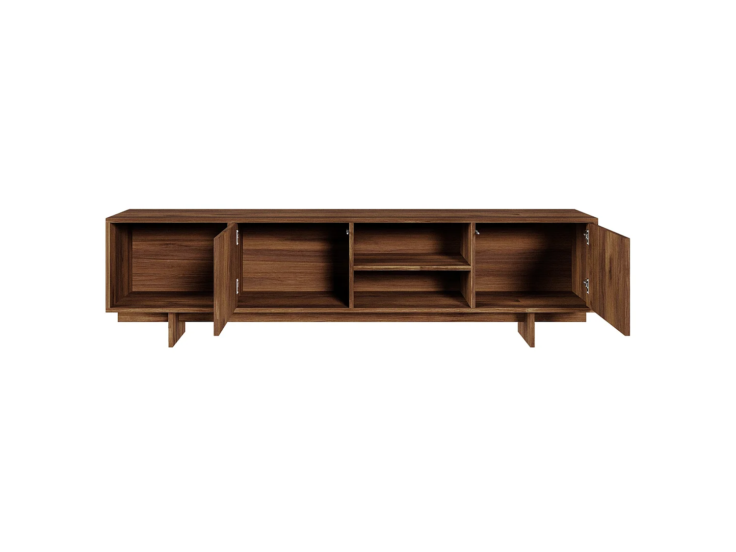 Meuble TV avec 2 portes et 3 niches - 200 cm - noyer warmia - SANVA