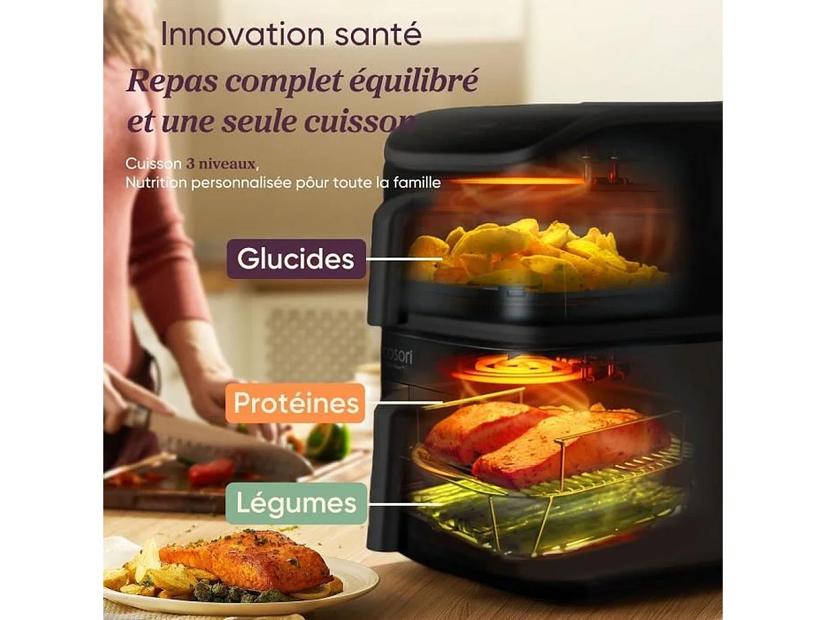 COSORI Turbo Tower Chef Edition Friteuse à air verticale 10,8 L - Noir