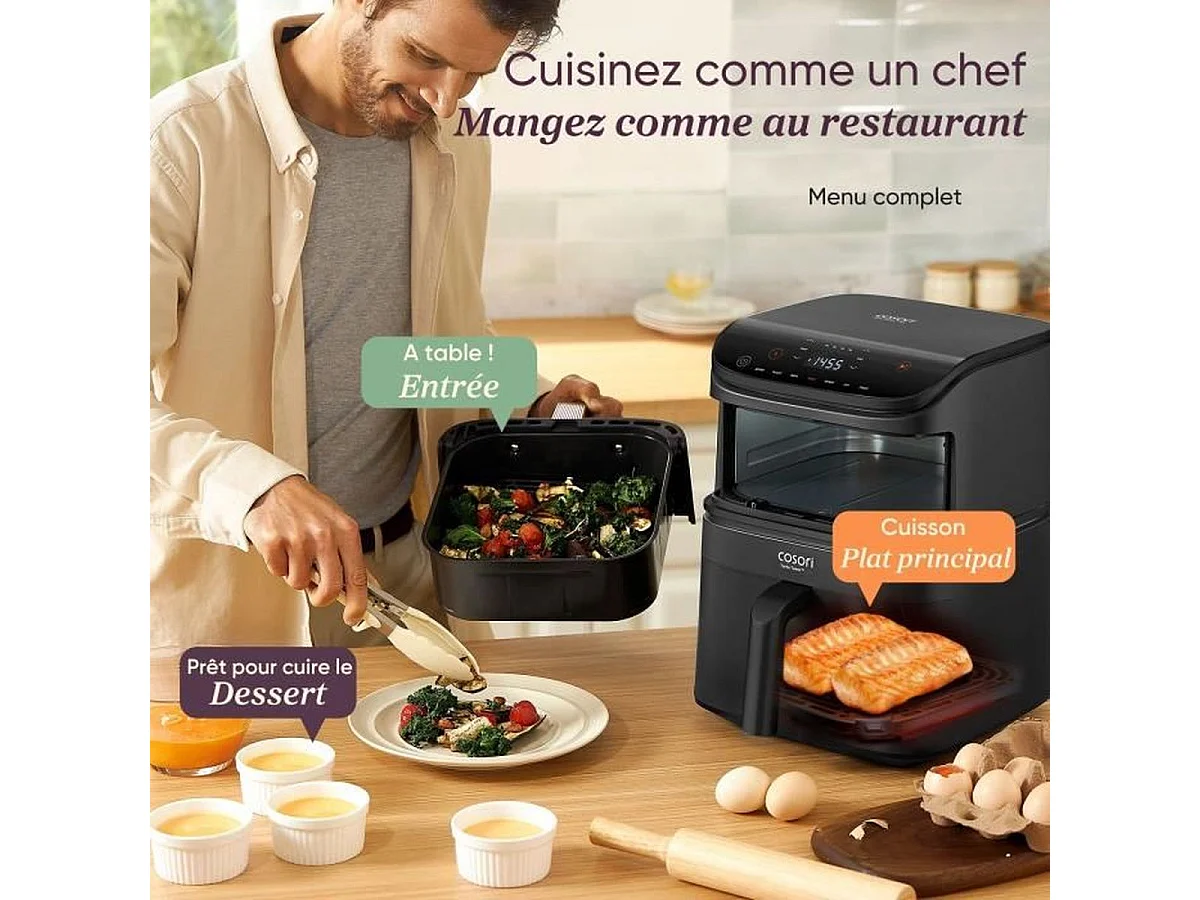 COSORI Turbo Tower Chef Edition Friteuse à air verticale 10,8 L - Noir
