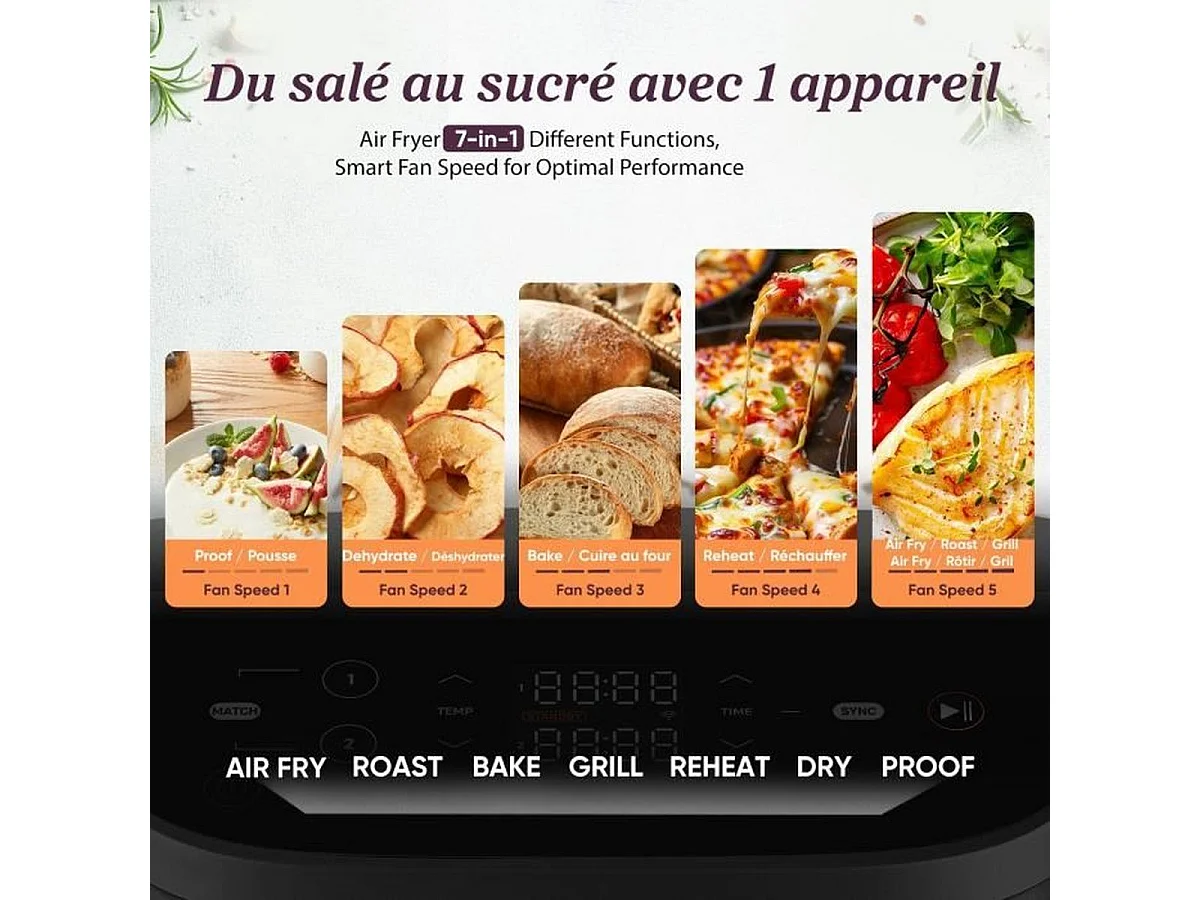 COSORI Turbo Tower Chef Edition Friteuse à air verticale 10,8 L - Noir