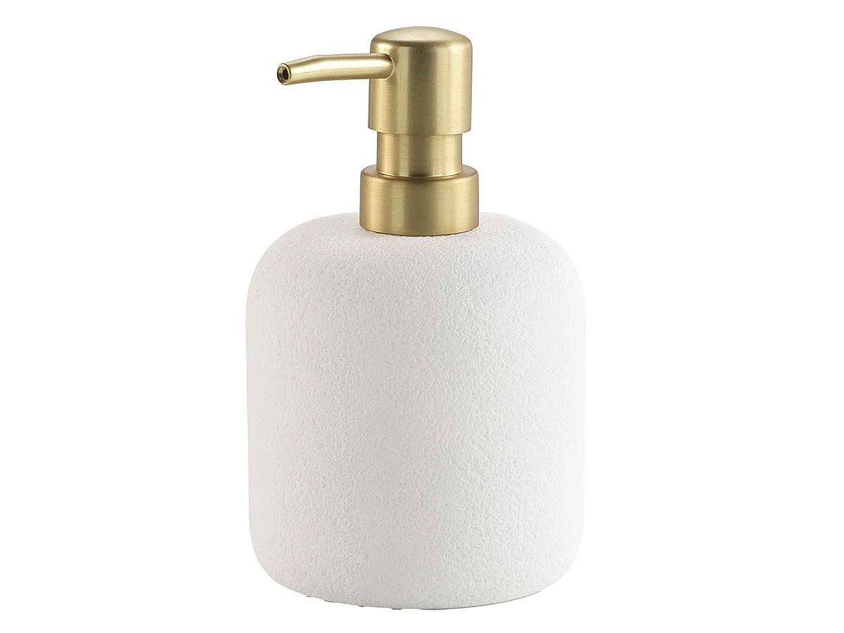 Distributeur de Savon en Résine "Aquamarbre" 14cm Blanc