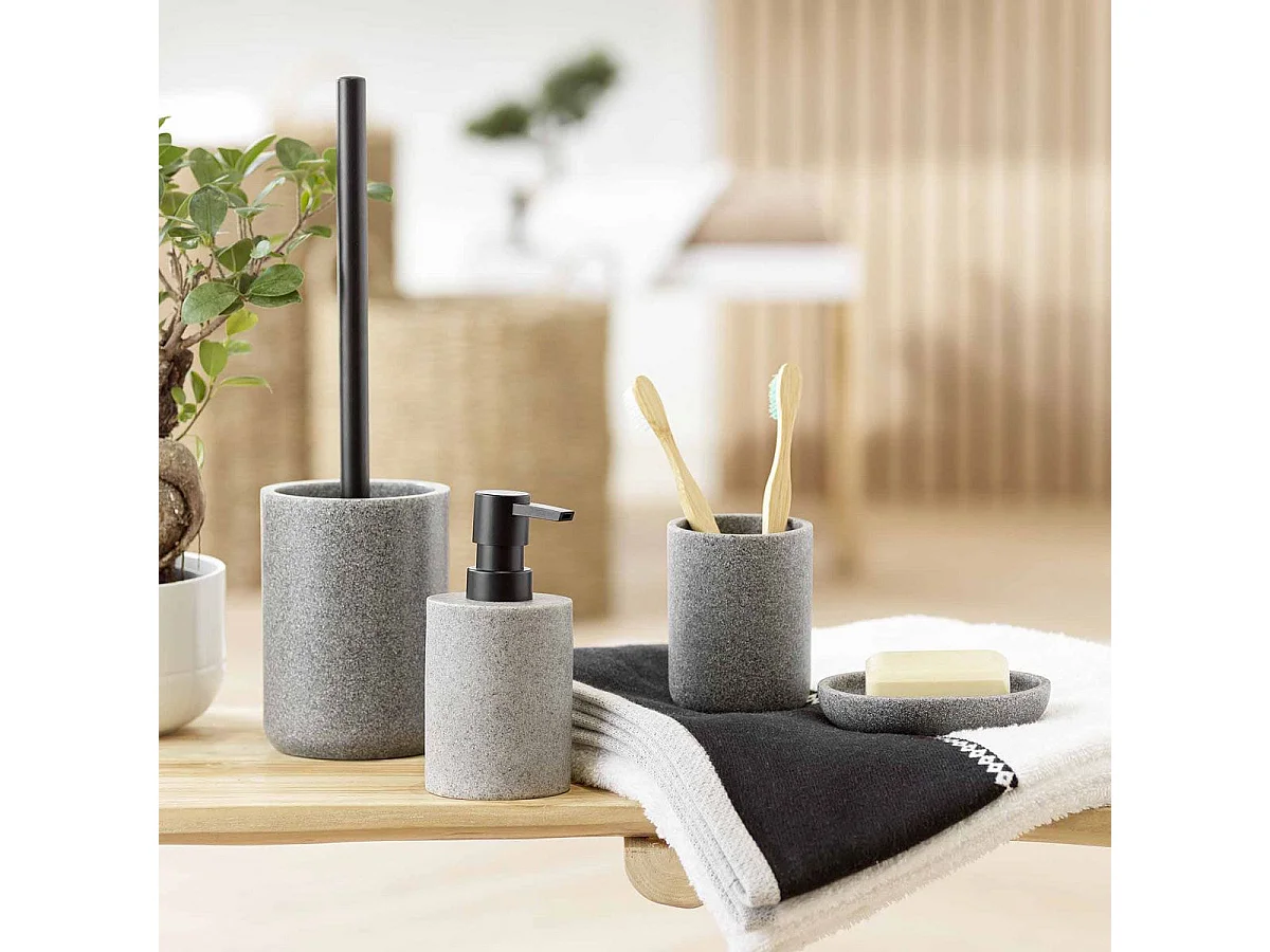 Distributeur de Savon "Granite" 16cm Gris