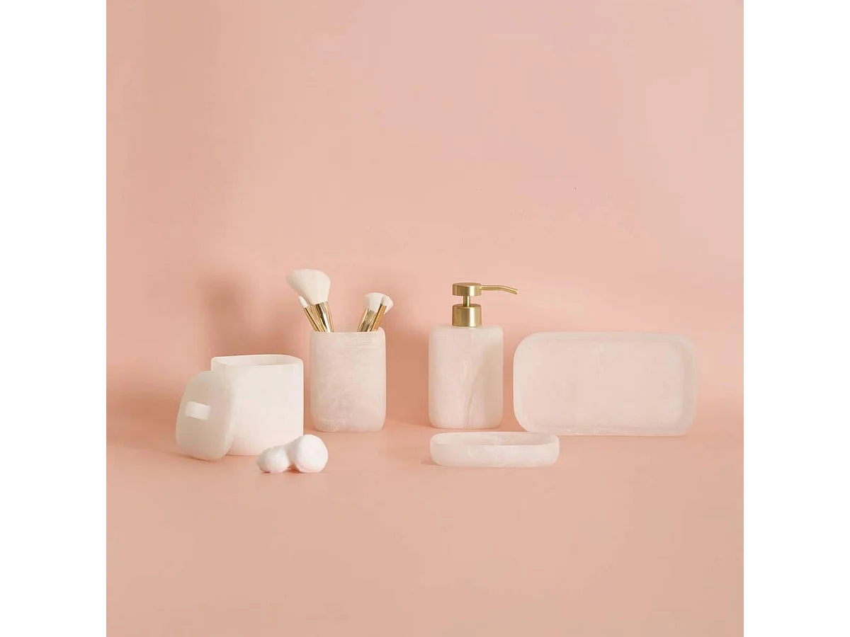 Distributeur de Savon en Résine "Cloudy" 370ml Blanc