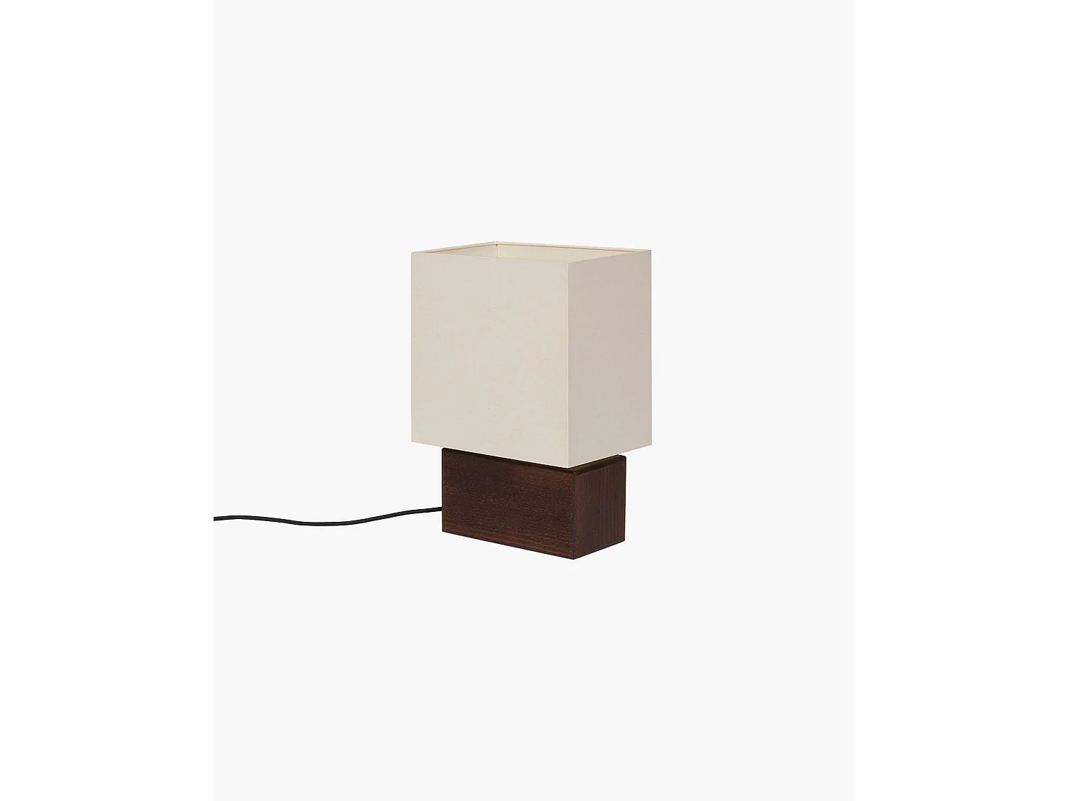 Zam tafellamp - moderne geometrische lamp met houten basis en stoffen kap