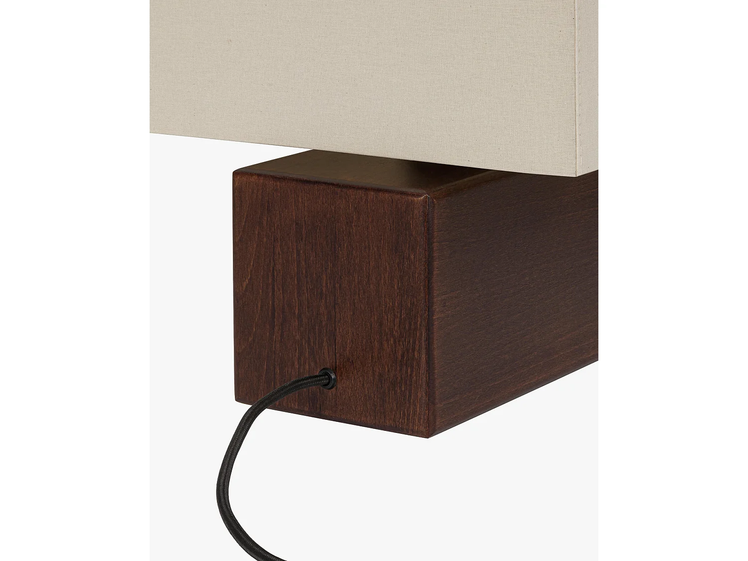 Zam tafellamp - moderne geometrische lamp met houten basis en stoffen kap