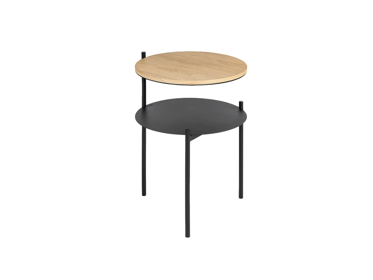 noo.ma Beistelltisch rund 52,5 cm, Eichenfurnier, Ablagebode