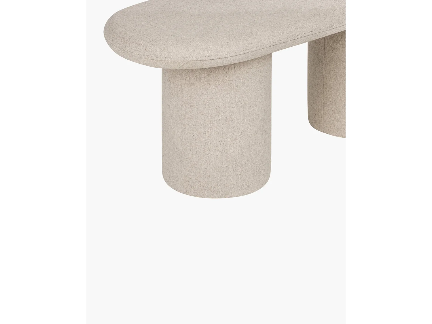 Rull Bank - gepolsterte Wolloptik, 130 x 36 x 39,6 cm