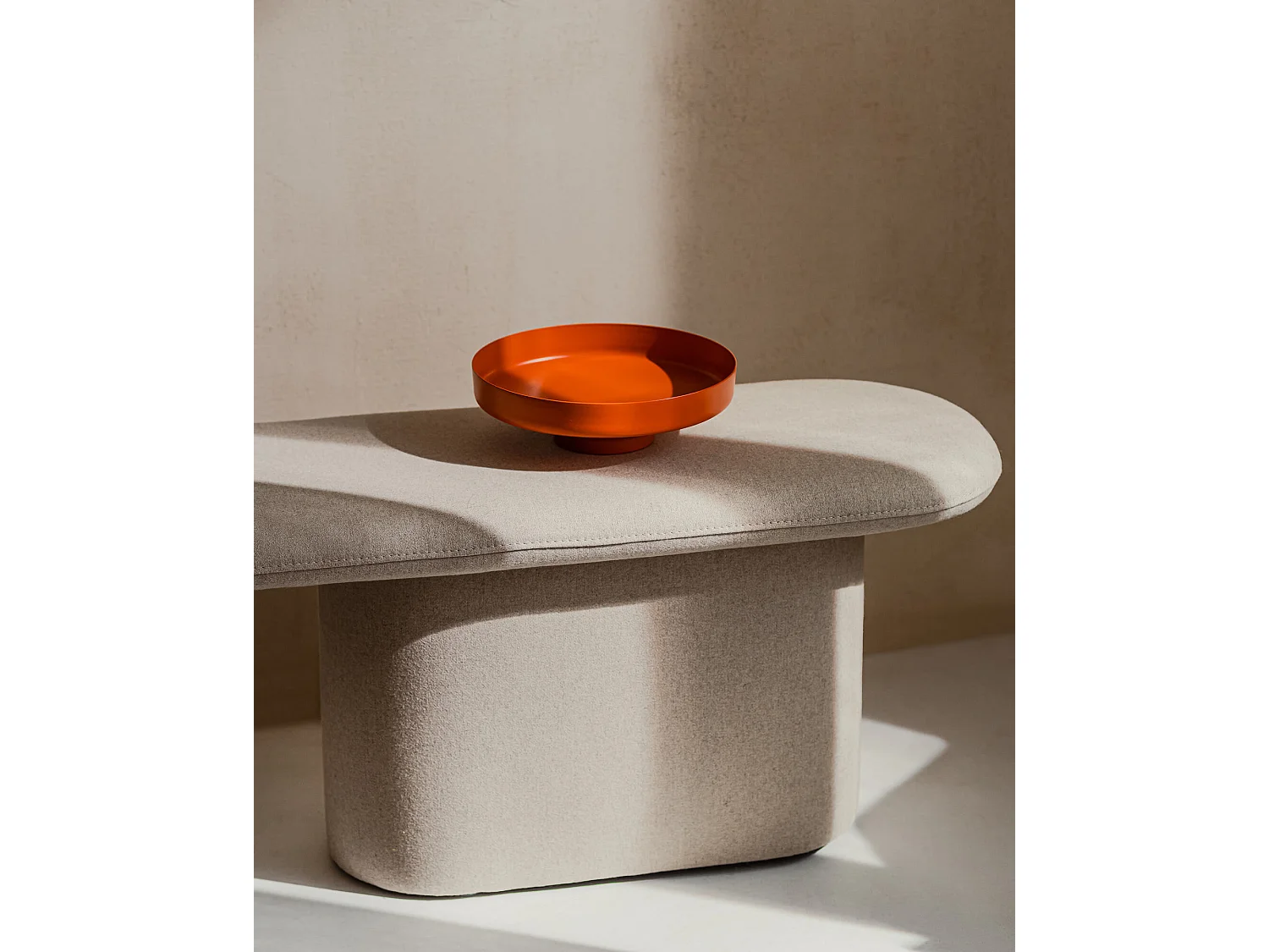 Rull Bank - gepolsterte Wolloptik, 130 x 36 x 39,6 cm