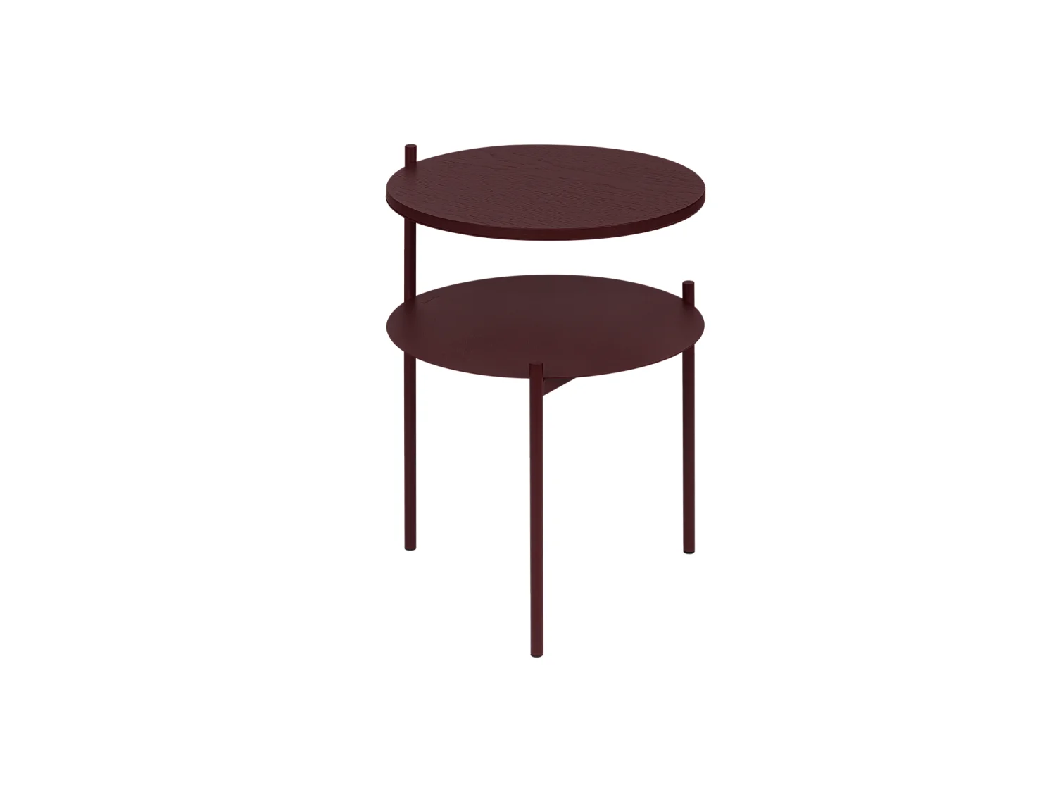 Table de chevet Tu - petite table d'appoint ronde en placage, légère et pratique