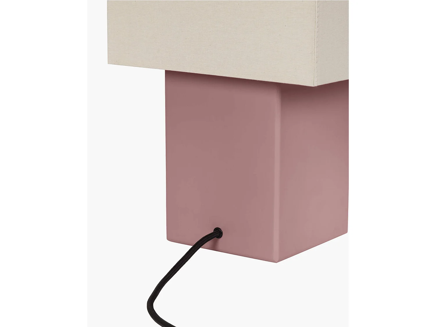 noo.ma Zam Tischlampe - geometrisches Design, Holzfuß, Stoffschirm