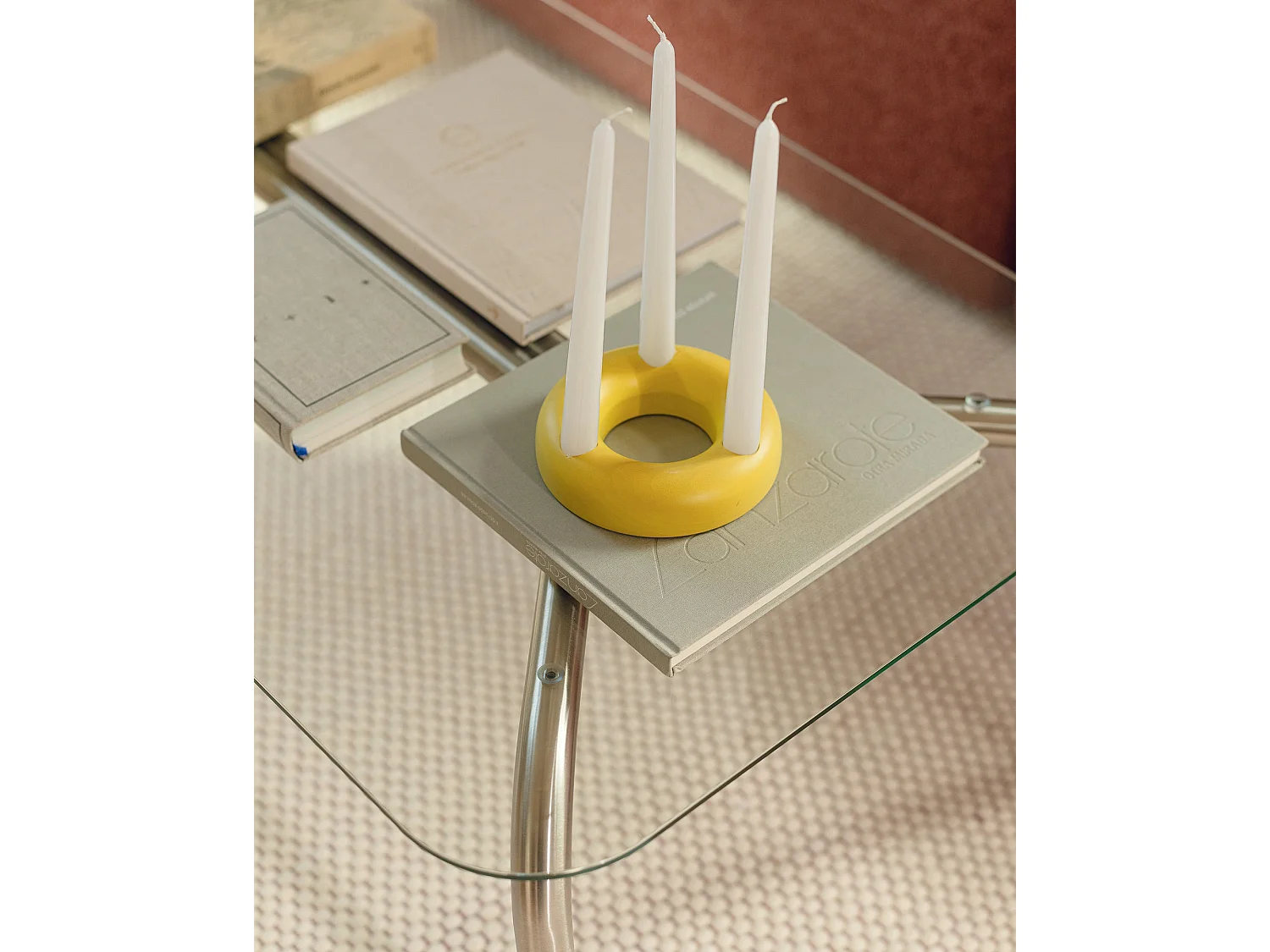 noo.ma Uku salontafel 80 x 80 cm, glas en geborsteld staal