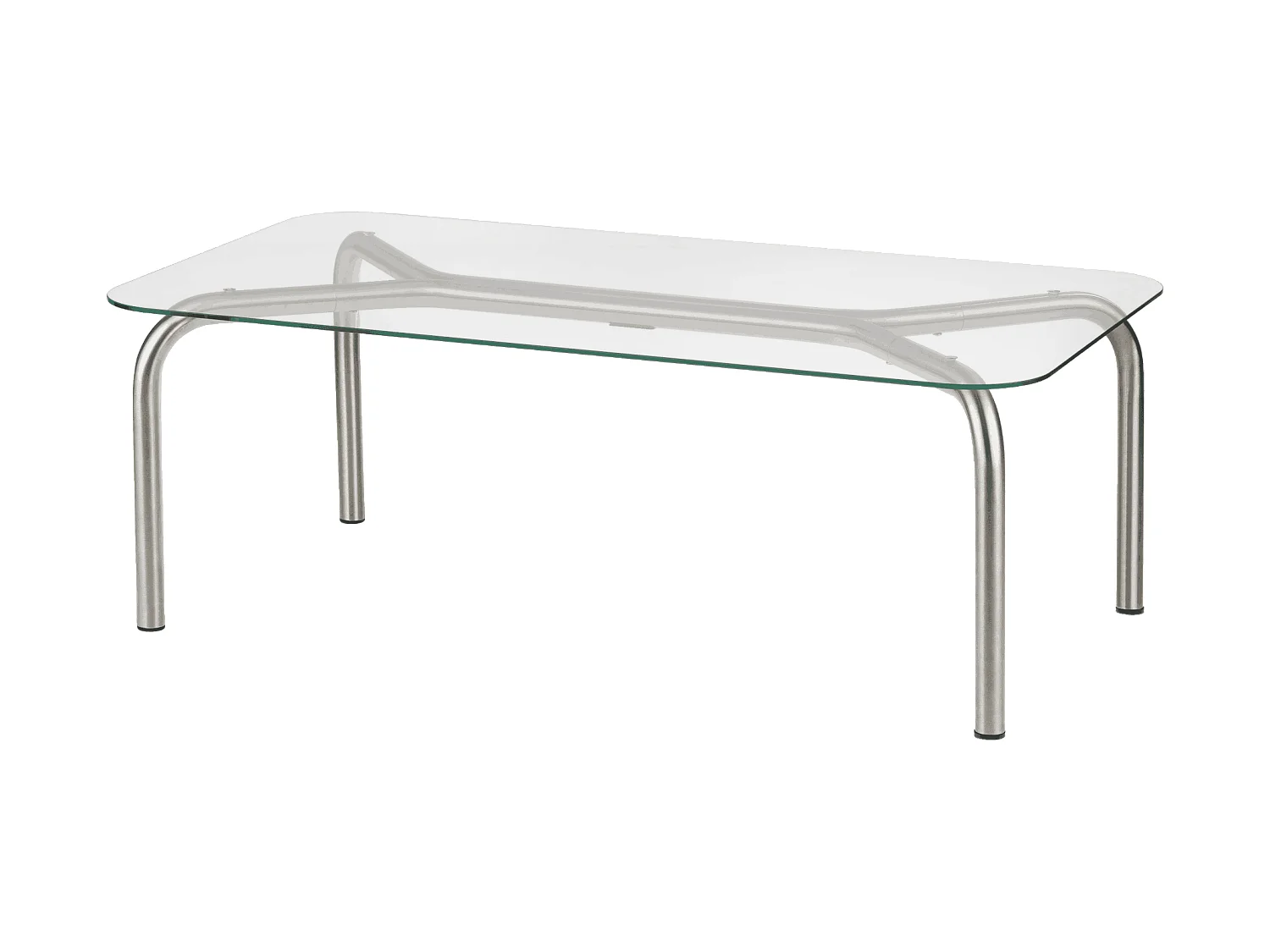 noo.ma Uku salontafel 80 x 80 cm, glas en geborsteld staal