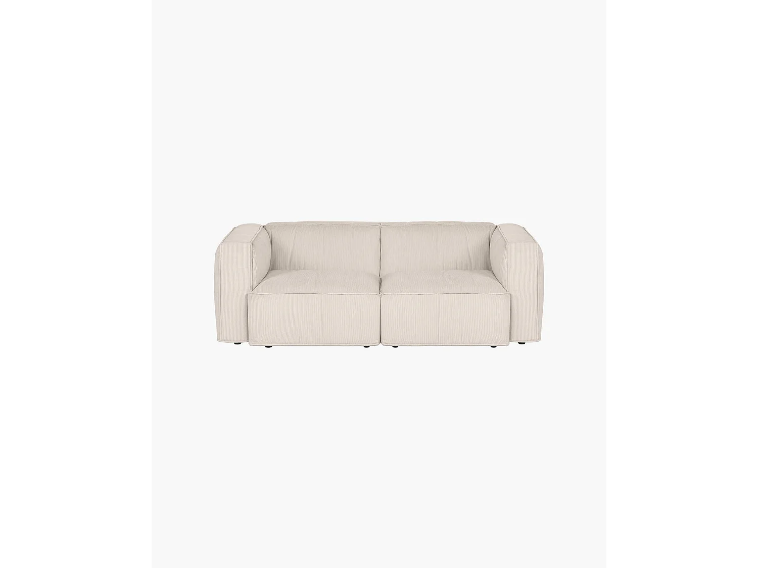 Canapé 2 places convertible noo.ma en velours côtelé beige, 199 x 97,5 x 73,5 cm