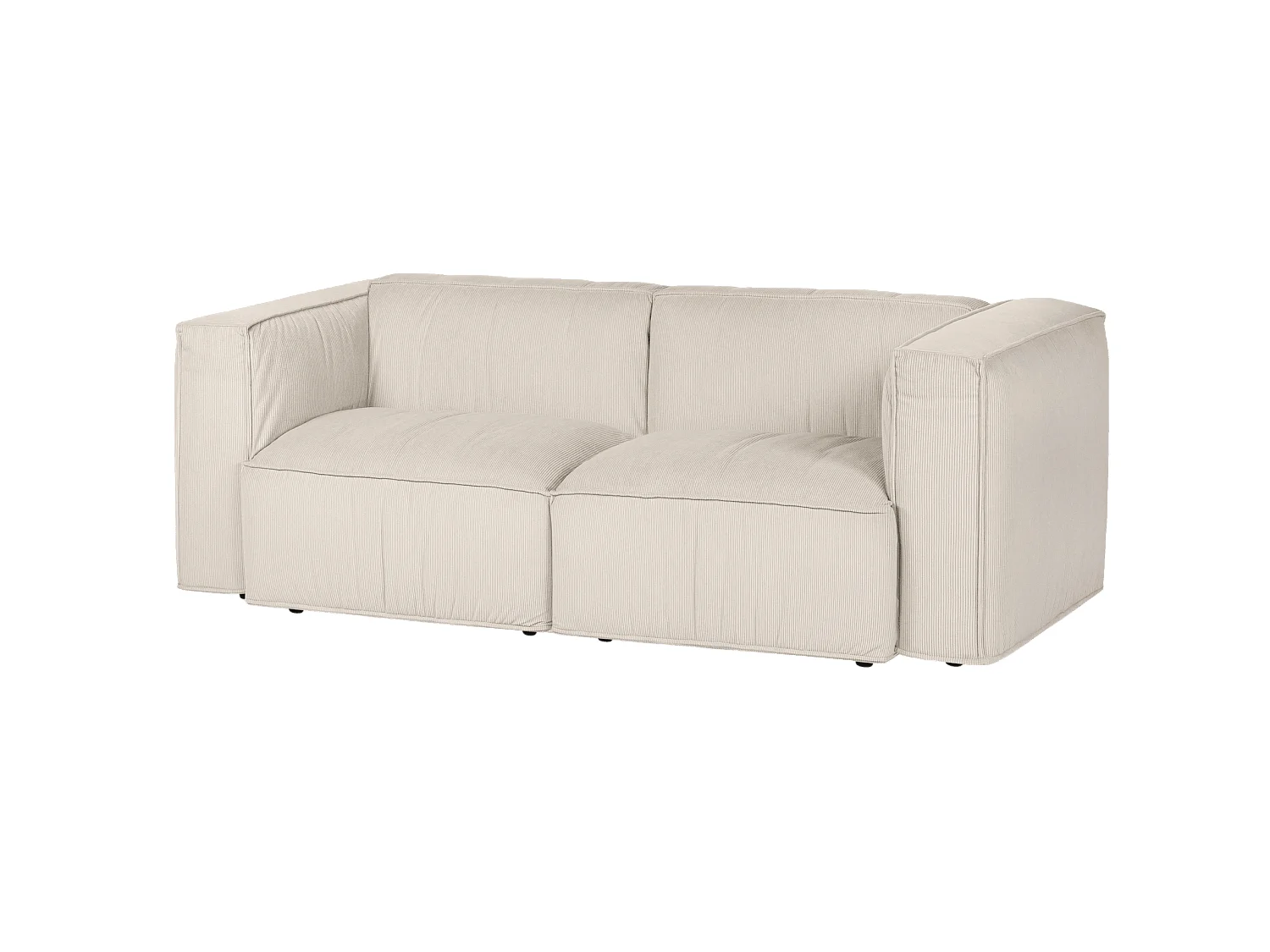 Canapé 2 places convertible noo.ma en velours côtelé beige, 199 x 97,5 x 73,5 cm