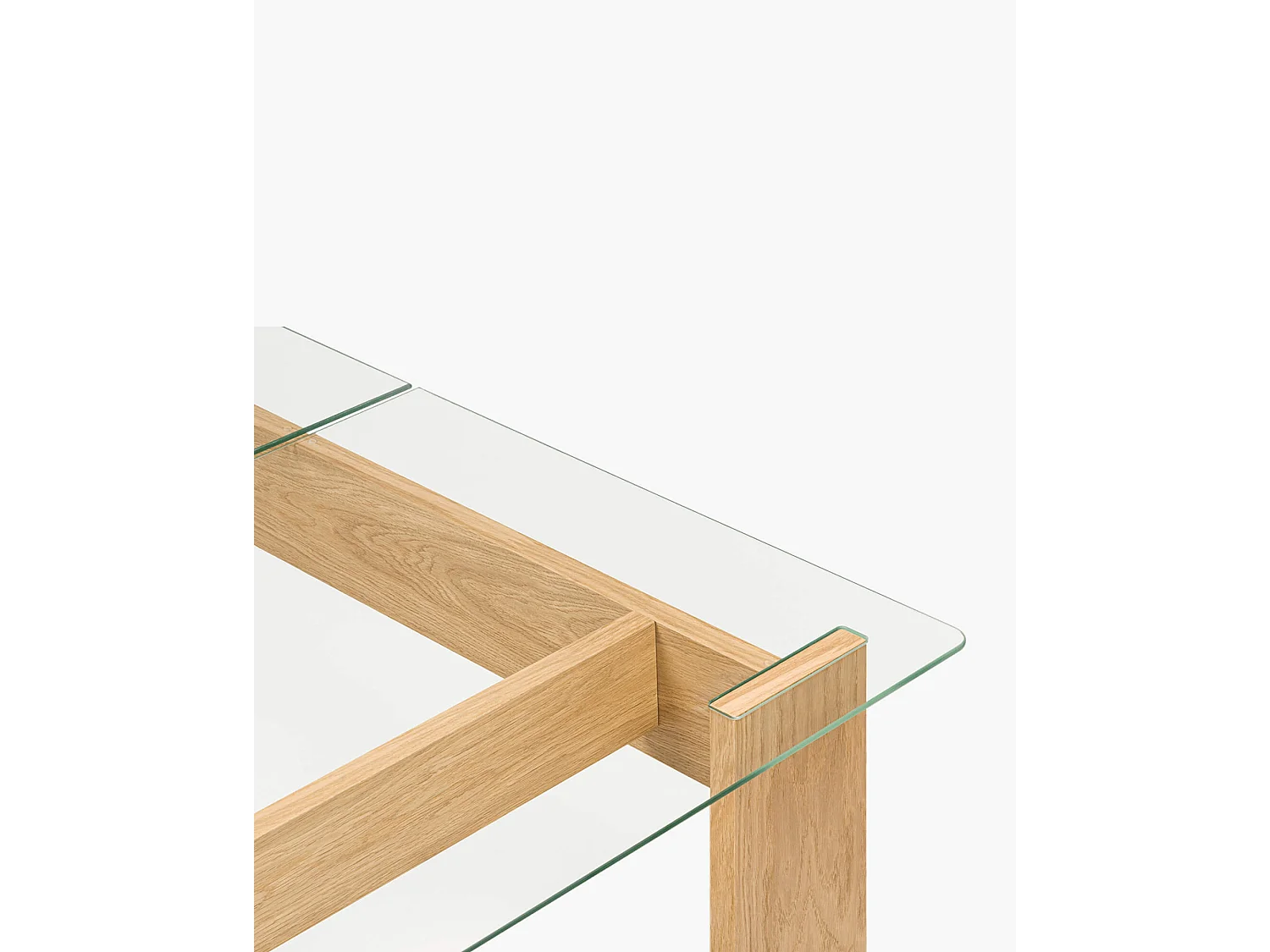 Table basse Naiko - plateau en verre, structure chêne, design minimaliste et intemporel