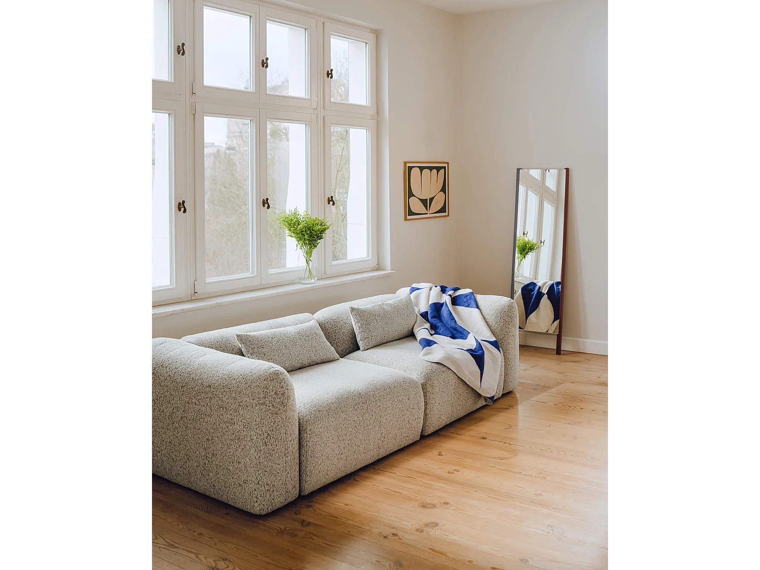 Canapé d'angle Yaro 3 places - tissu polyester, design moderne