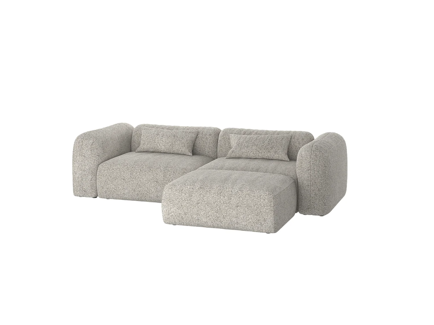 Canapé d'angle Yaro 3 places - tissu polyester, design moderne
