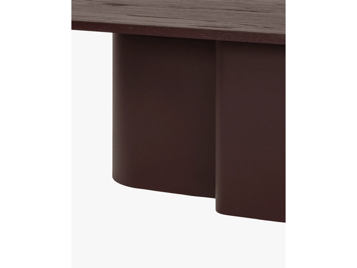 Looi ovale salontafel bordeaux eikenfineer staal 115x50 cm