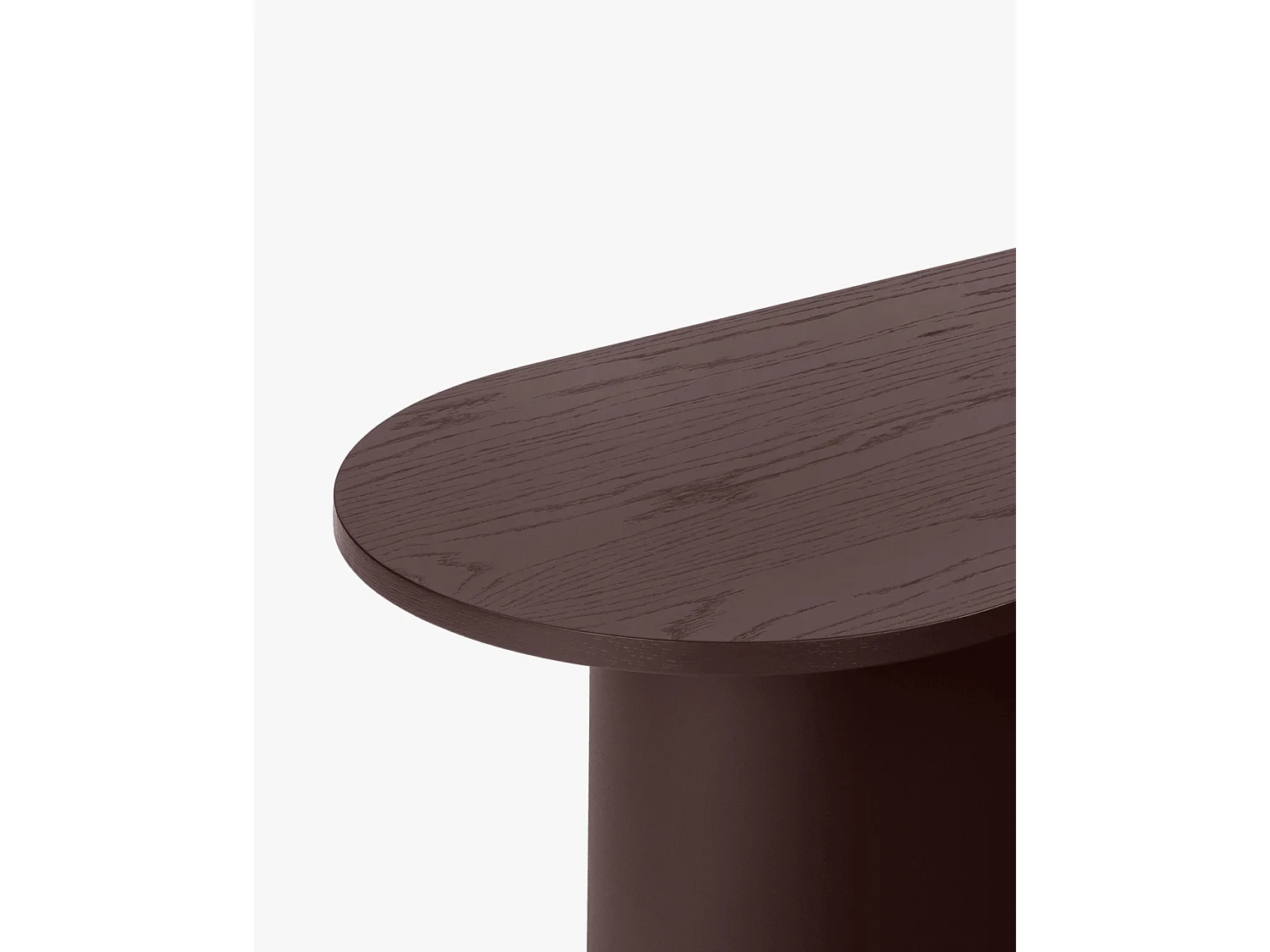 Looi ovale salontafel bordeaux eikenfineer staal 115x50 cm