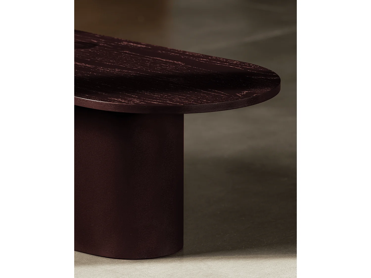 Looi ovale salontafel bordeaux eikenfineer staal 115x50 cm